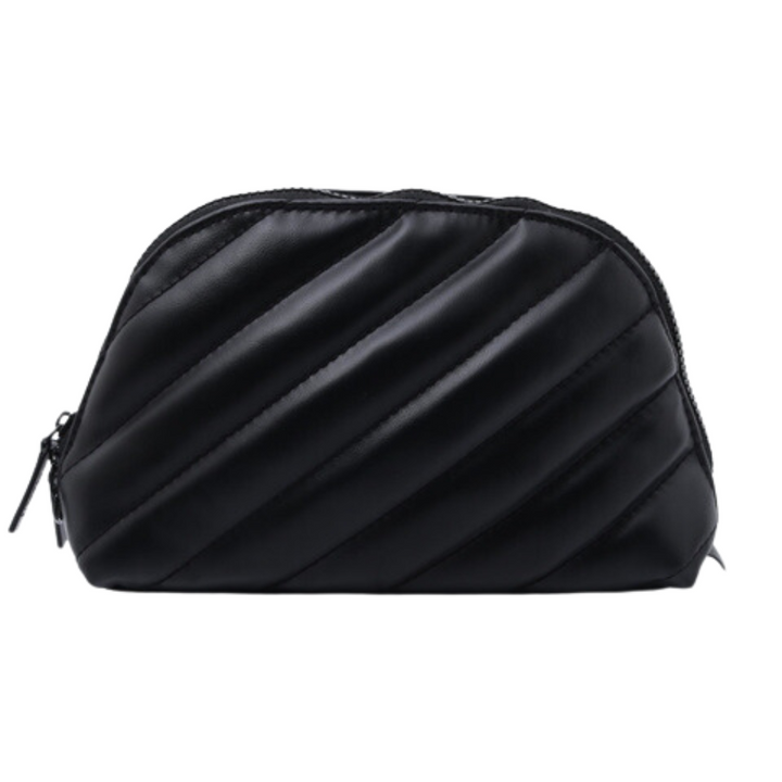 Black Leather Cosmetic Pouch