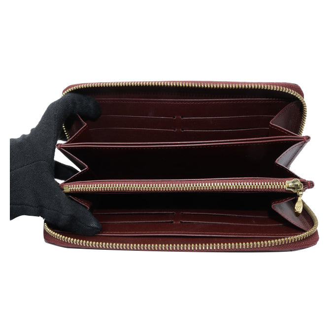 Vernis Maroon Zippy Wallet