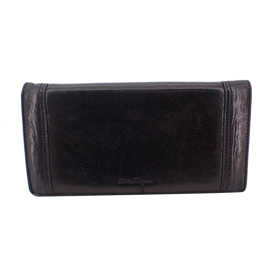 Black Leather Long Wallet