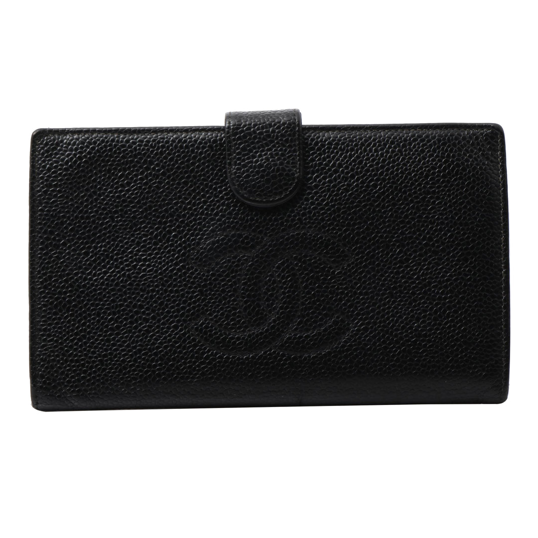 Black Caviar Bi-Fold Long Wallet