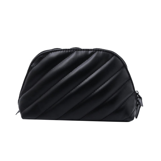 Black Leather Cosmetic Pouch